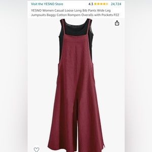 Wide leg linen (like) overalls!